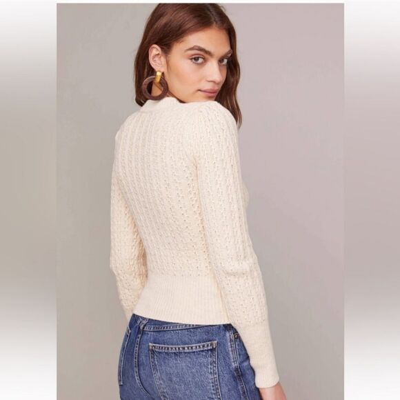 ASTR the Label cream cable knit button sweater XS XXS - Picture 4 of 12